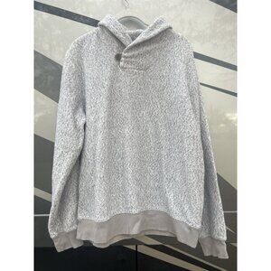 Vintage LL Bean heathered gray shawl collar sweater M preppy academia professor